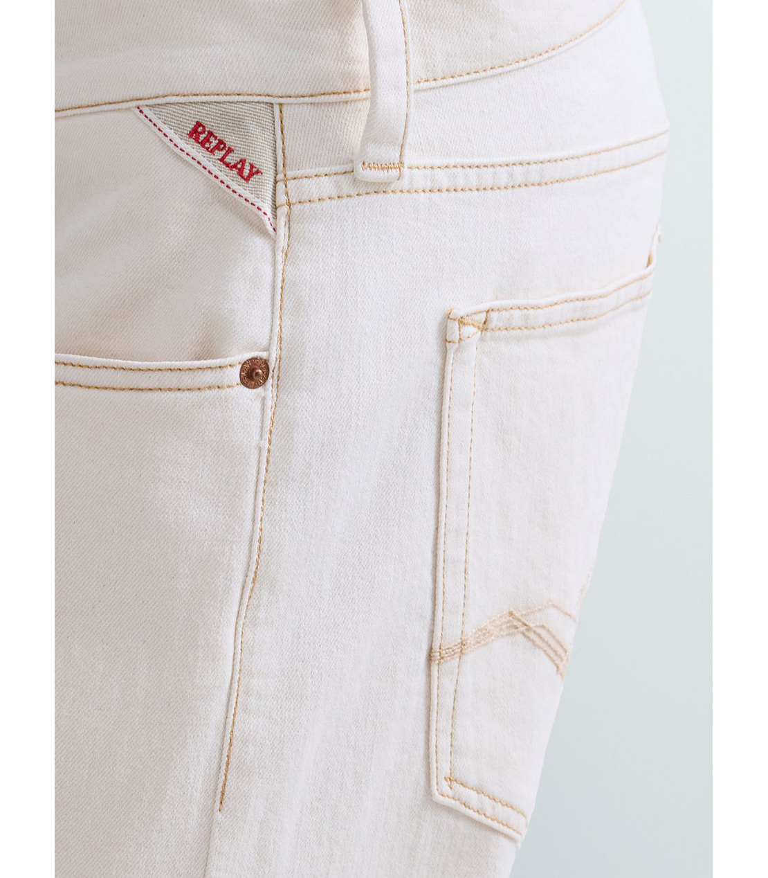 ストレートフィットDERYCK オーセンティックブルデニム 詳細画像 アイボリー 6